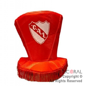 SOMBRERO GALERA FUTBOL 20 CM INDEPENDIENTE ESCUDO CON FLECOS x 1